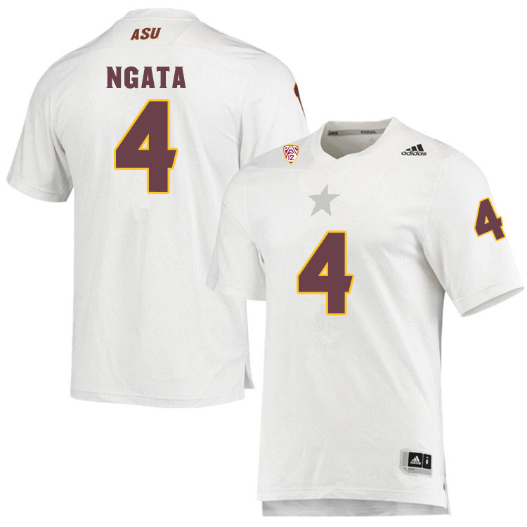 Men #4 Daniyel NgataArizona State Sun Devils College Football Jerseys Sale-White